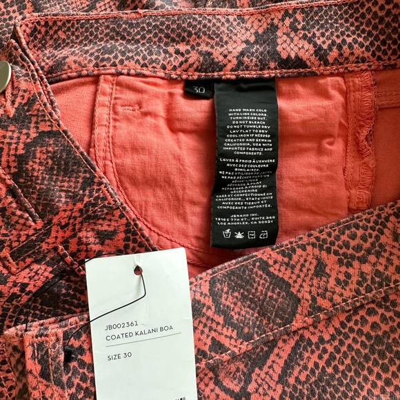 NWT J Brand  Selena Coated Kalani Boa Snakeskin Print Crop Boot Denim Jeans - Picture 11 of 12